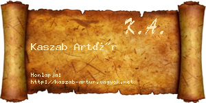 Kaszab Artúr névjegykártya
